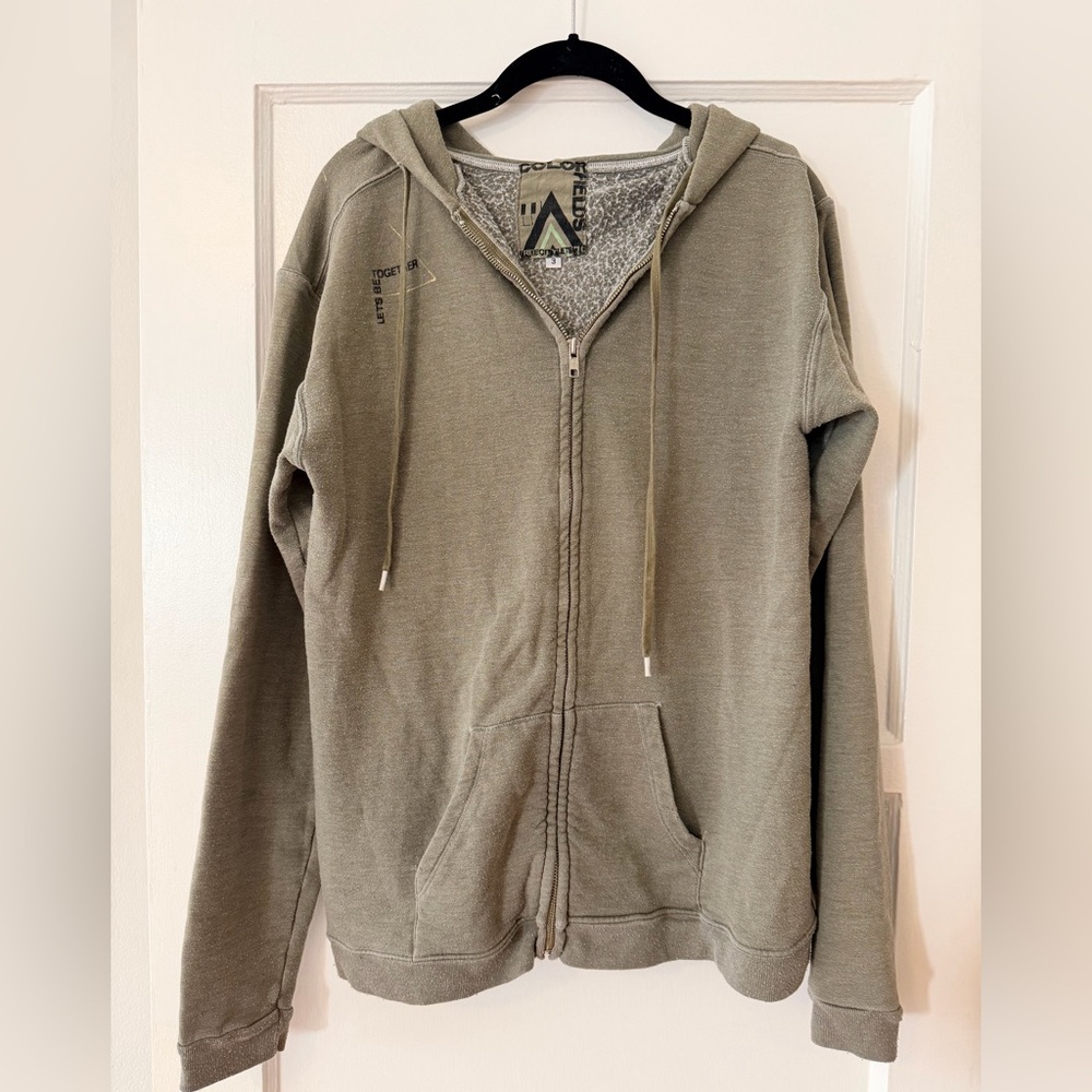 FREE CITY Olive Green Rare Zip-Up Hoodie